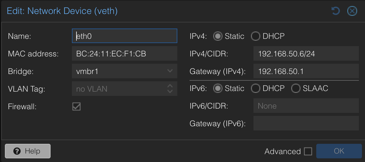 LXC local network
