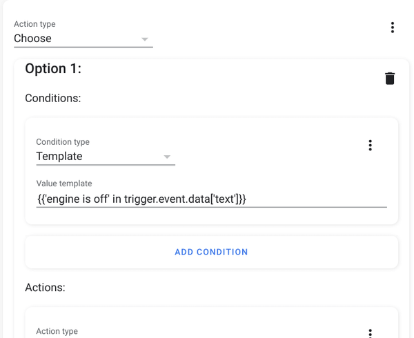 Parsing action